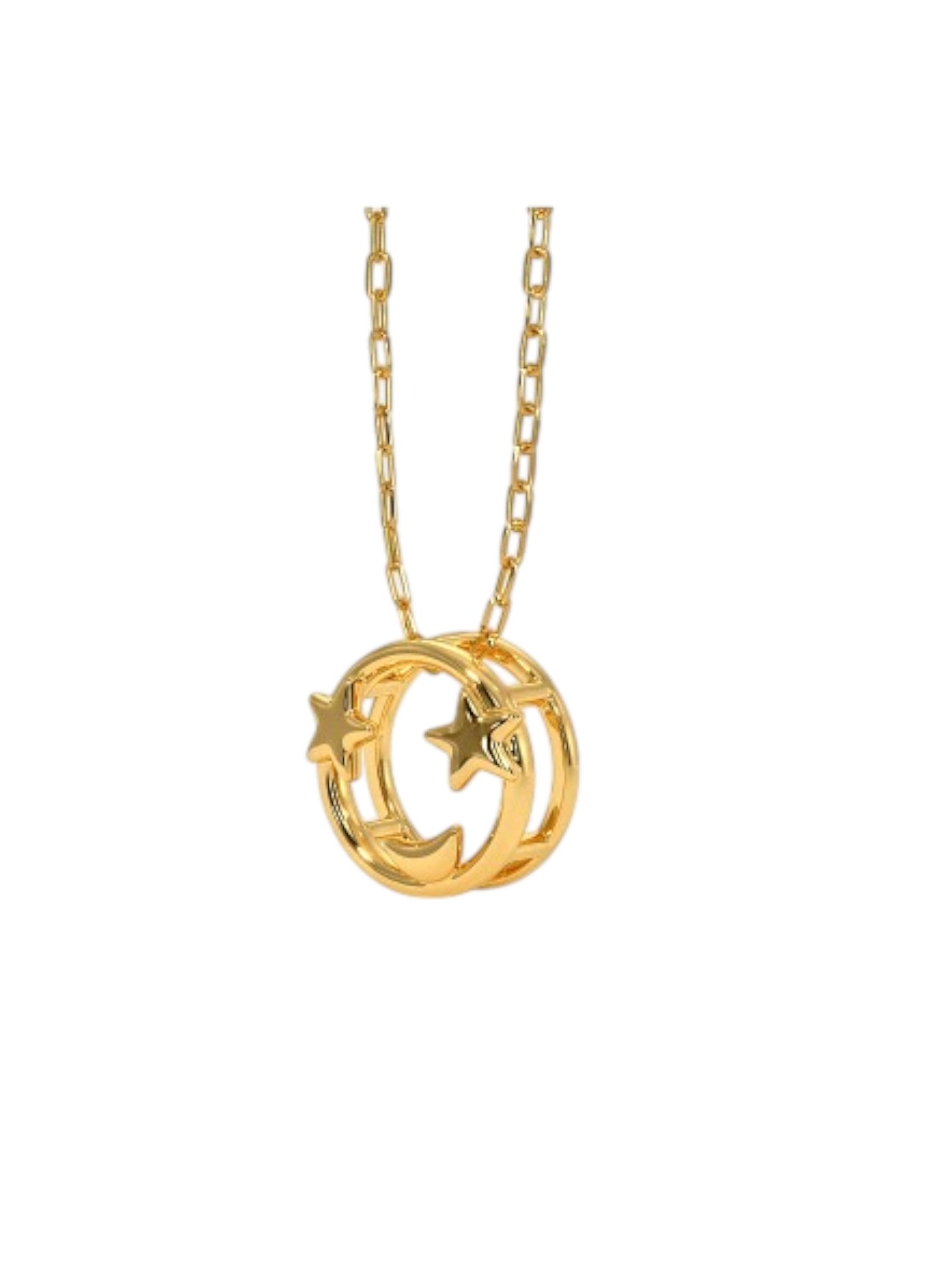 925 Sterling Silver Elegant Design CZ Stones Gold Plated Pendant With Chain For Women By Kesardeep
